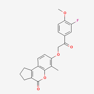 molecular formula C22H19FO5 B5856466 7-[2-(3-fluoro-4-methoxyphenyl)-2-oxoethoxy]-6-methyl-2,3-dihydrocyclopenta[c]chromen-4(1H)-one 