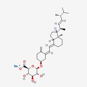 molecular formula C34H51NaO7 B585647 钠；(2S,3S,4S,5R,6R)-6-[(1S,3Z)-3-[(2E)-2-[(1R,3aS,7aR)-1-[(E,2R,5R)-5,6-二甲基庚-3-烯-2-基]-7a-甲基-2,3,3a,5,6,7-六氢-1H-茚-4-亚烷基]乙亚烷基]-4-甲亚烷基环己基]氧基-3,4,5-三羟基氧杂环-2-羧酸盐 CAS No. 85701-30-0