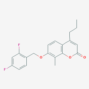 molecular formula C20H18F2O3 B5856480 7-[(2,4-difluorobenzyl)oxy]-8-methyl-4-propyl-2H-chromen-2-one 
