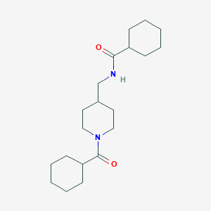 molecular formula C20H34N2O2 B5856490 N-{[1-(cyclohexylcarbonyl)-4-piperidinyl]methyl}cyclohexanecarboxamide 