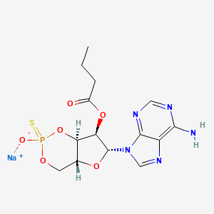 molecular formula C14H18N5O6PS B585655 sodium;[(4aR,6R,7R,7aR)-6-(6-aminopurin-9-yl)-2-oxido-2-sulfanylidene-4a,6,7,7a-tetrahydro-4H-furo[3,2-d][1,3,2]dioxaphosphinin-7-yl] butanoate CAS No. 152218-23-0