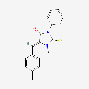 molecular formula C18H16N2OS B5856550 1-methyl-5-(4-methylbenzylidene)-3-phenyl-2-thioxo-4-imidazolidinone 