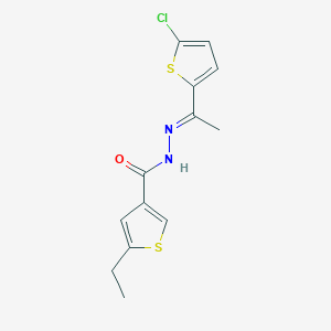 molecular formula C13H13ClN2OS2 B5856566 N'-[1-(5-chloro-2-thienyl)ethylidene]-5-ethyl-3-thiophenecarbohydrazide 