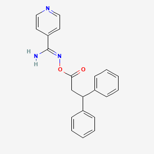 molecular formula C21H19N3O2 B5856574 N'-[(3,3-diphenylpropanoyl)oxy]-4-pyridinecarboximidamide 