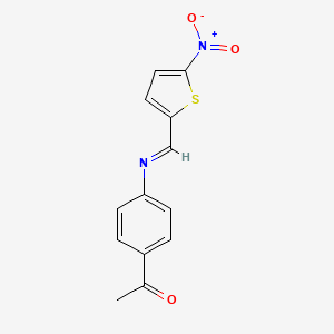 molecular formula C13H10N2O3S B5856647 1-(4-{[(5-nitro-2-thienyl)methylene]amino}phenyl)ethanone CAS No. 62127-98-4