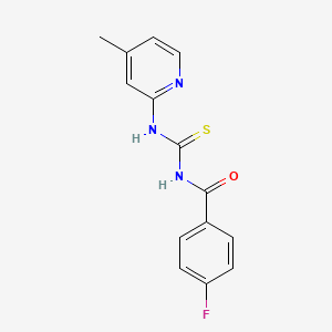 molecular formula C14H12FN3OS B5856666 4-fluoro-N-{[(4-methyl-2-pyridinyl)amino]carbonothioyl}benzamide 
