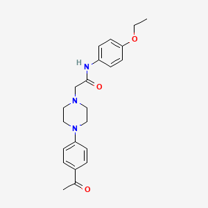 molecular formula C22H27N3O3 B5856700 2-[4-(4-acetylphenyl)-1-piperazinyl]-N-(4-ethoxyphenyl)acetamide 