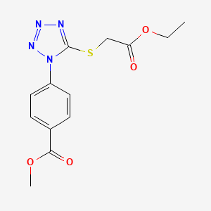molecular formula C13H14N4O4S B5856710 methyl 4-{5-[(2-ethoxy-2-oxoethyl)thio]-1H-tetrazol-1-yl}benzoate 