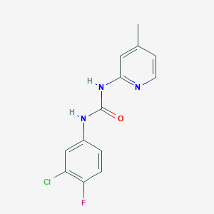 molecular formula C13H11ClFN3O B5856721 N-(3-chloro-4-fluorophenyl)-N'-(4-methyl-2-pyridinyl)urea 