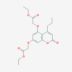 molecular formula C20H24O8 B5856758 diethyl 2,2'-[(2-oxo-4-propyl-2H-chromene-5,7-diyl)bis(oxy)]diacetate 