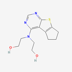 molecular formula C13H17N3O2S B5856764 2,2'-(6,7-dihydro-5H-cyclopenta[4,5]thieno[2,3-d]pyrimidin-4-ylimino)diethanol 