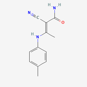 molecular formula C12H13N3O B5856787 2-cyano-3-[(4-methylphenyl)amino]-2-butenamide 