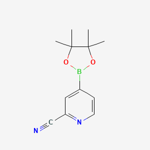 molecular formula C12H15BN2O2 B585682 4-(4,4,5,5-Tetramethyl-1,3,2-dioxaborolan-2-yl)picolinonitrile CAS No. 741709-62-6