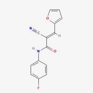 molecular formula C14H9FN2O2 B5856826 2-cyano-N-(4-fluorophenyl)-3-(2-furyl)acrylamide 