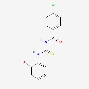 molecular formula C14H10ClFN2OS B5856832 4-chloro-N-{[(2-fluorophenyl)amino]carbonothioyl}benzamide 