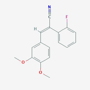 molecular formula C17H14FNO2 B5856917 3-(3,4-dimethoxyphenyl)-2-(2-fluorophenyl)acrylonitrile 