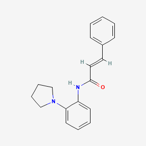 molecular formula C19H20N2O B5856927 3-phenyl-N-[2-(1-pyrrolidinyl)phenyl]acrylamide 