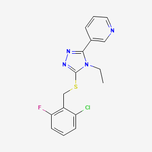 3-{5-[(2-chloro-6-fluorobenzyl)thio]-4-ethyl-4H-1,2,4-triazol-3-yl}pyridine
