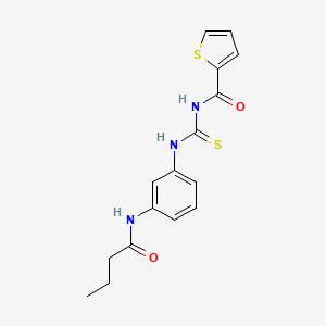 molecular formula C16H17N3O2S2 B5856939 N-({[3-(butyrylamino)phenyl]amino}carbonothioyl)-2-thiophenecarboxamide 