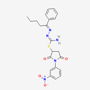 molecular formula C22H23N5O4S B5856948 1-(3-nitrophenyl)-2,5-dioxo-3-pyrrolidinyl 2-(1-phenylpentylidene)hydrazinecarbimidothioate 