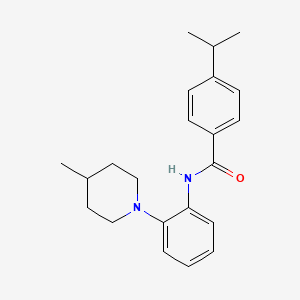 molecular formula C22H28N2O B5856949 4-isopropyl-N-[2-(4-methyl-1-piperidinyl)phenyl]benzamide 