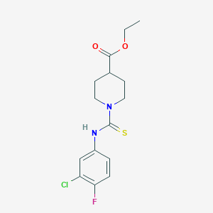 ethyl 1-{[(3-chloro-4-fluorophenyl)amino]carbonothioyl}-4-piperidinecarboxylate