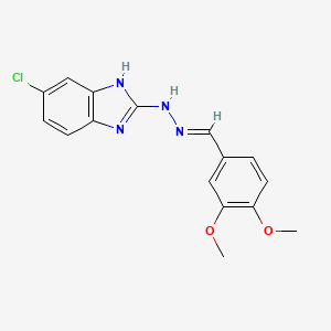 molecular formula C16H15ClN4O2 B5856970 3,4-dimethoxybenzaldehyde (5-chloro-1H-benzimidazol-2-yl)hydrazone 