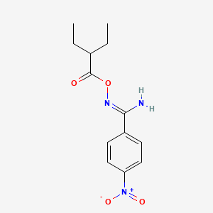 molecular formula C13H17N3O4 B5856971 N'-[(2-ethylbutanoyl)oxy]-4-nitrobenzenecarboximidamide 