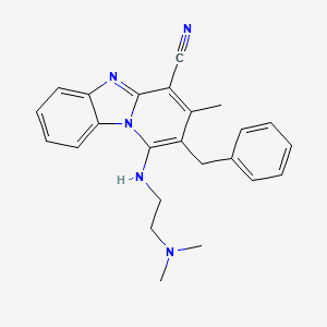 molecular formula C24H25N5 B5856993 2-benzyl-1-{[2-(dimethylamino)ethyl]amino}-3-methylpyrido[1,2-a]benzimidazole-4-carbonitrile 