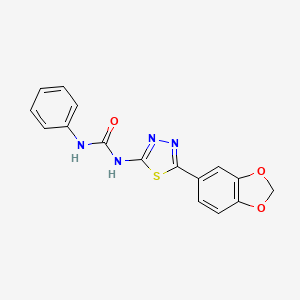 molecular formula C16H12N4O3S B5856997 N-[5-(1,3-benzodioxol-5-yl)-1,3,4-thiadiazol-2-yl]-N'-phenylurea CAS No. 116758-66-8