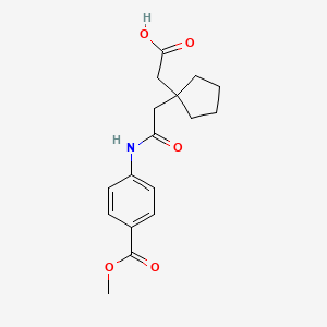molecular formula C17H21NO5 B5857010 [1-(2-{[4-(methoxycarbonyl)phenyl]amino}-2-oxoethyl)cyclopentyl]acetic acid 