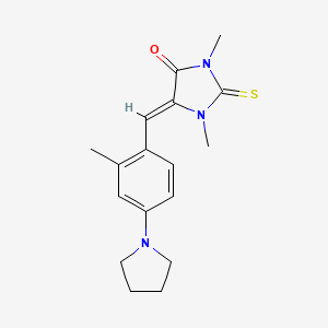molecular formula C17H21N3OS B5857061 1,3-dimethyl-5-[2-methyl-4-(1-pyrrolidinyl)benzylidene]-2-thioxo-4-imidazolidinone 