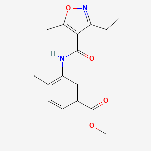 molecular formula C16H18N2O4 B5857063 methyl 3-{[(3-ethyl-5-methyl-4-isoxazolyl)carbonyl]amino}-4-methylbenzoate 