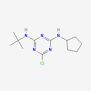 molecular formula C12H20ClN5 B5857074 N-(tert-butyl)-6-chloro-N'-cyclopentyl-1,3,5-triazine-2,4-diamine 