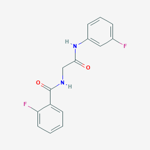 molecular formula C15H12F2N2O2 B5857096 2-fluoro-N-{2-[(3-fluorophenyl)amino]-2-oxoethyl}benzamide 
