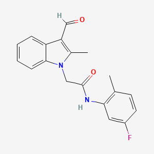 N-(5-fluoro-2-methylphenyl)-2-(3-formyl-2-methyl-1H-indol-1-yl)acetamide