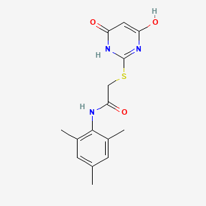 molecular formula C15H17N3O3S B5857154 2-[(6-hydroxy-4-oxo-1,4-dihydro-2-pyrimidinyl)thio]-N-mesitylacetamide 