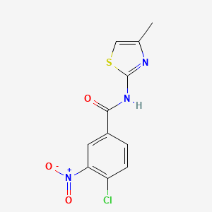 molecular formula C11H8ClN3O3S B5857201 4-chloro-N-(4-methyl-1,3-thiazol-2-yl)-3-nitrobenzamide 