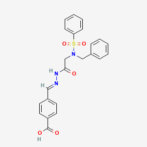 molecular formula C23H21N3O5S B5857216 4-(2-{[benzyl(phenylsulfonyl)amino]acetyl}carbonohydrazonoyl)benzoic acid 