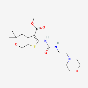 molecular formula C18H27N3O5S B5857222 methyl 5,5-dimethyl-2-[({[2-(4-morpholinyl)ethyl]amino}carbonyl)amino]-4,7-dihydro-5H-thieno[2,3-c]pyran-3-carboxylate 