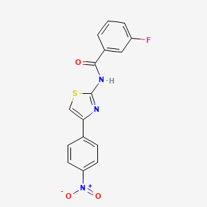 molecular formula C16H10FN3O3S B5857228 3-fluoro-N-[4-(4-nitrophenyl)-1,3-thiazol-2-yl]benzamide 