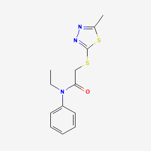 molecular formula C13H15N3OS2 B5857230 N-ethyl-2-[(5-methyl-1,3,4-thiadiazol-2-yl)thio]-N-phenylacetamide 