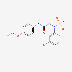 molecular formula C18H22N2O5S B5857385 N~1~-(4-ethoxyphenyl)-N~2~-(3-methoxyphenyl)-N~2~-(methylsulfonyl)glycinamide 