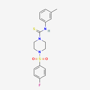 molecular formula C18H20FN3O2S2 B5857397 4-[(4-fluorophenyl)sulfonyl]-N-(3-methylphenyl)-1-piperazinecarbothioamide 