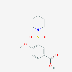molecular formula C14H19NO5S B5857441 4-methoxy-3-[(4-methyl-1-piperidinyl)sulfonyl]benzoic acid 