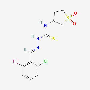 molecular formula C12H13ClFN3O2S2 B5857478 2-chloro-6-fluorobenzaldehyde N-(1,1-dioxidotetrahydro-3-thienyl)thiosemicarbazone 