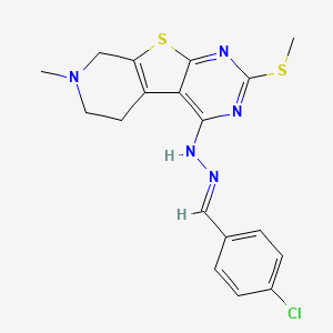 4-chlorobenzaldehyde [7-methyl-2-(methylthio)-5,6,7,8-tetrahydropyrido[4',3':4,5]thieno[2,3-d]pyrimidin-4-yl]hydrazone