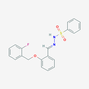 molecular formula C20H17FN2O3S B5857500 N'-{2-[(2-fluorobenzyl)oxy]benzylidene}benzenesulfonohydrazide 