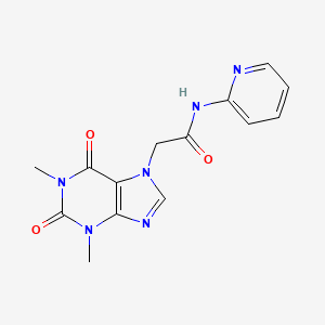 molecular formula C14H14N6O3 B5857503 2-(1,3-dimethyl-2,6-dioxo-1,2,3,6-tetrahydro-7H-purin-7-yl)-N-2-pyridinylacetamide 
