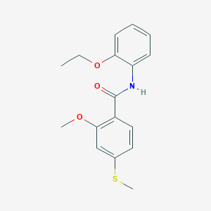 molecular formula C17H19NO3S B5857511 N-(2-ethoxyphenyl)-2-methoxy-4-(methylthio)benzamide 